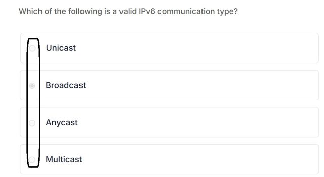 Ipv6 quiz comms